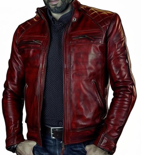 Men motorcycle leather - men's,