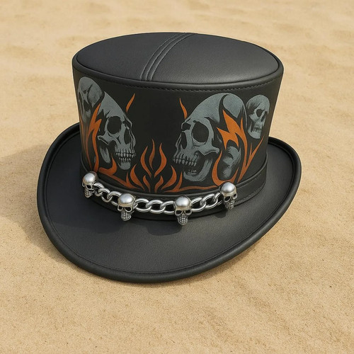 Black skull top - skull, hat,