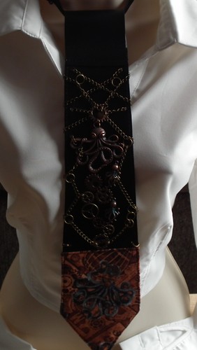 Steampunk tie unique design - tie,