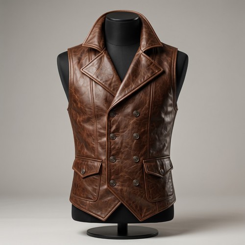 Men distressed brown leather - distressed,