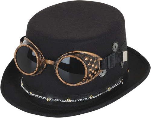 Bh673 steampunk top hat with - steampunk,