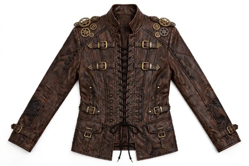 Steampunk gothic leather brown