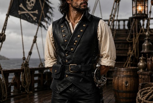 Men medieval pirate black - medieval,