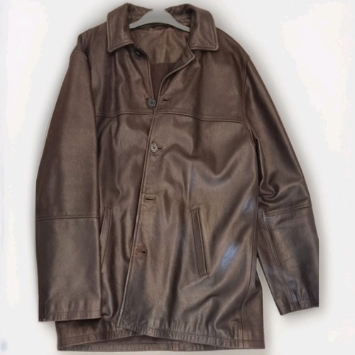 Mens leather jacket coat - m&s,