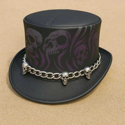Black skull top - skull, hat,