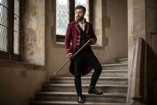 Men medieval tailcoat - men's, jacket