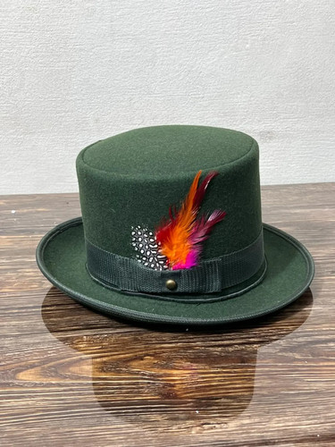 Emerald green top hat with - emerald,