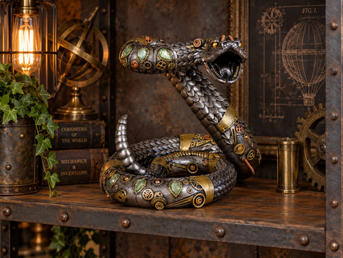 Large steampunk snake ornament - large,