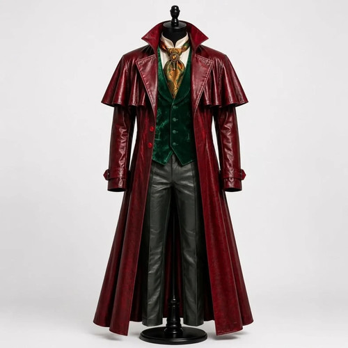 Real leather long trench coat - leather,